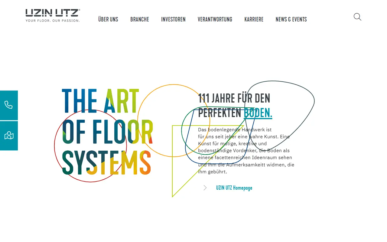 uzinutz_09 Uzin utz - Screenshot von der Startseite